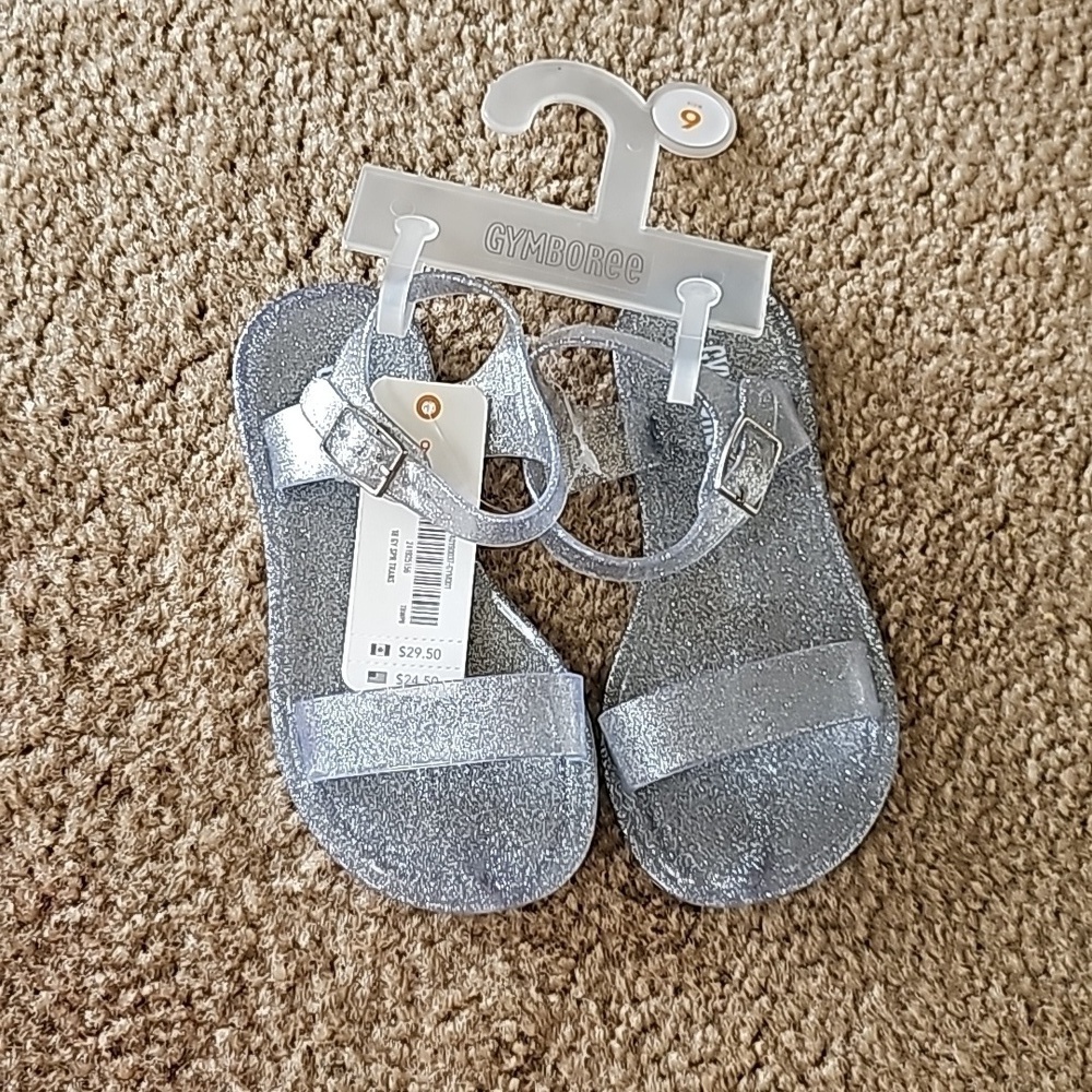 Gymboree Silver Glitter Jelly Sandal Size 9